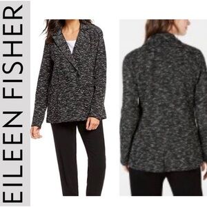 Eileen Fisher Organic Cotton Boucle  Double Breasted Sweater Blazer Minimalist